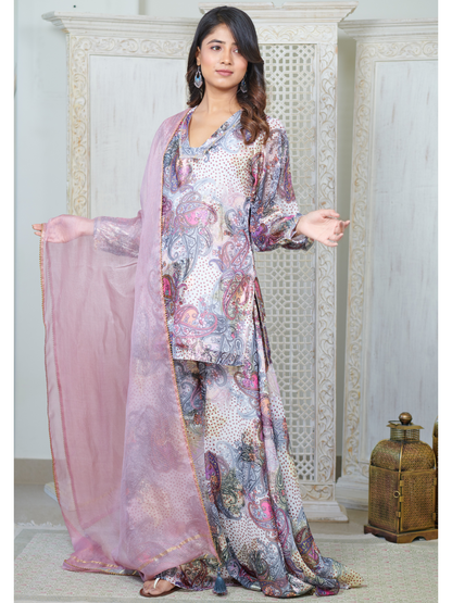 Arisha Brocade Kurta and Sharara Set