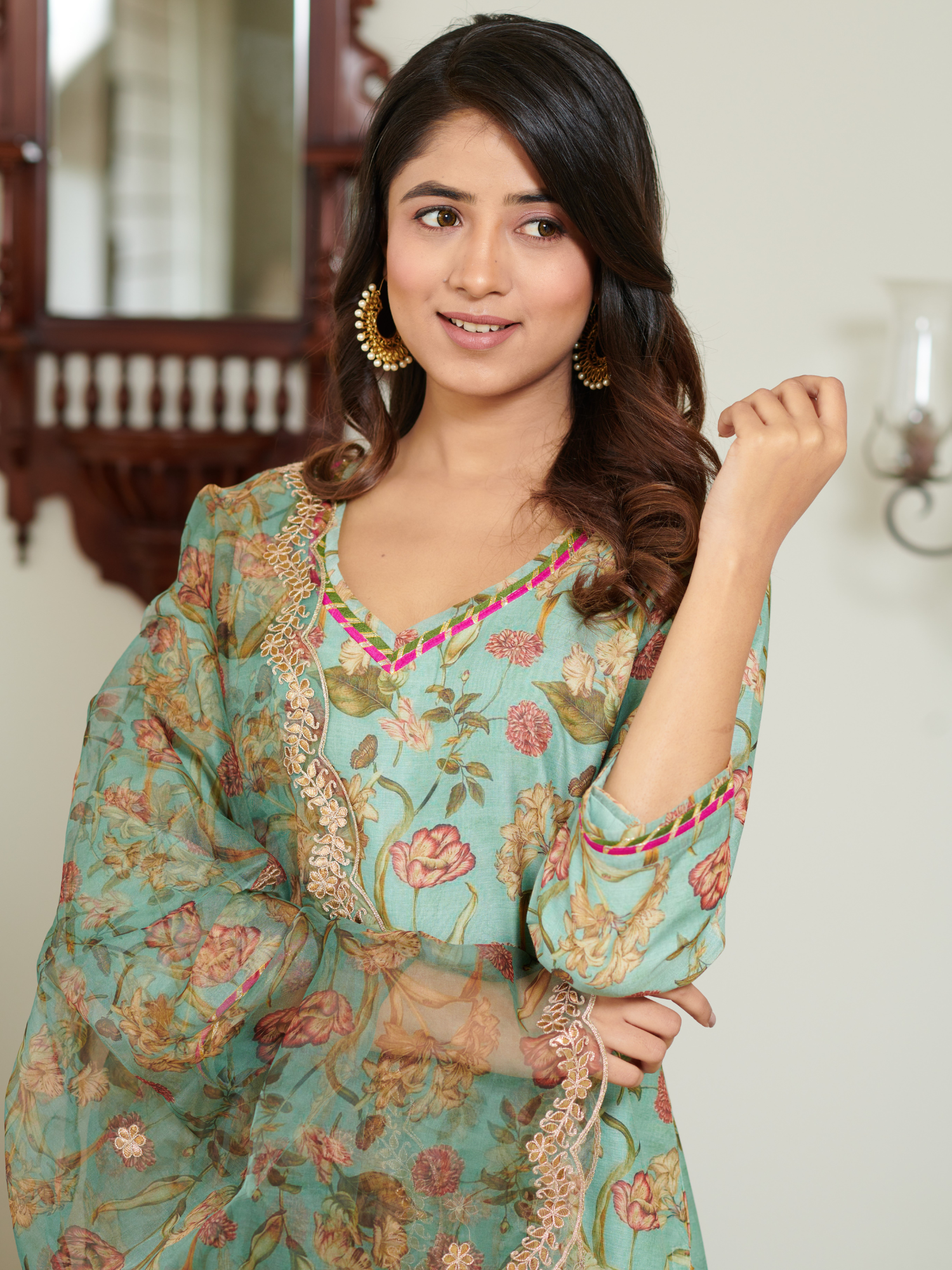 Meera Multi Floral Digital Print Kurta Set