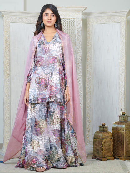 Arisha Brocade Kurta and Sharara Set