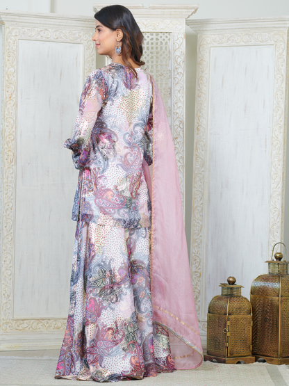 Arisha Brocade Kurta and Sharara Set