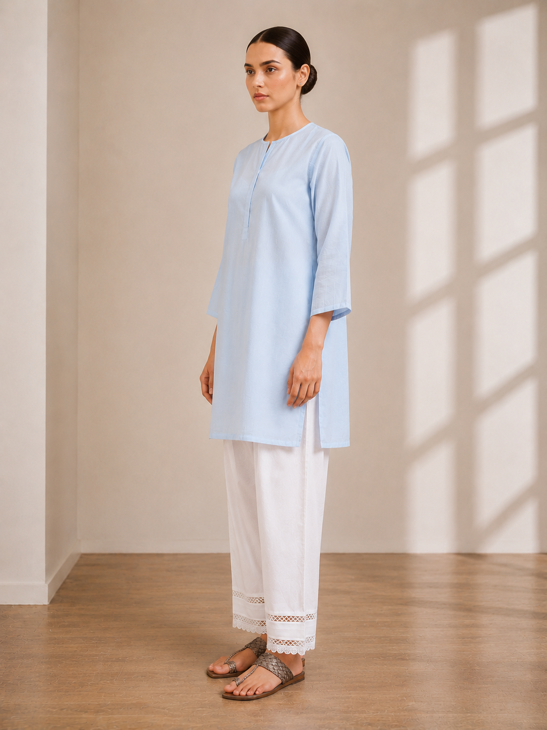 Cotton Salwar with Lace Patchs