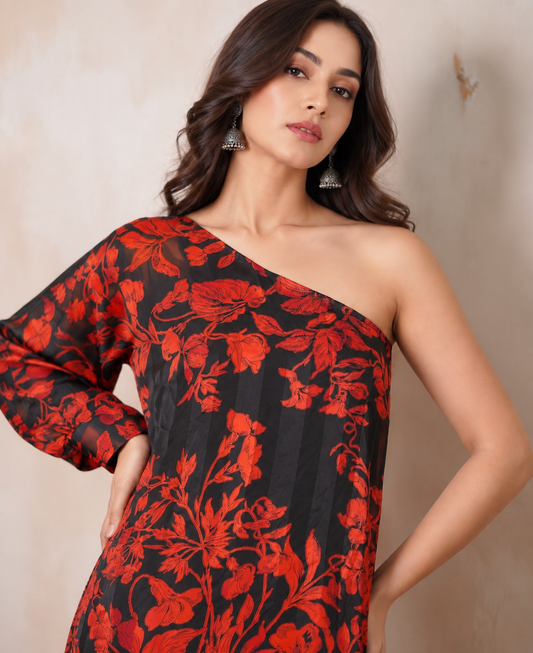 Zaira One-Shoulder Kurta