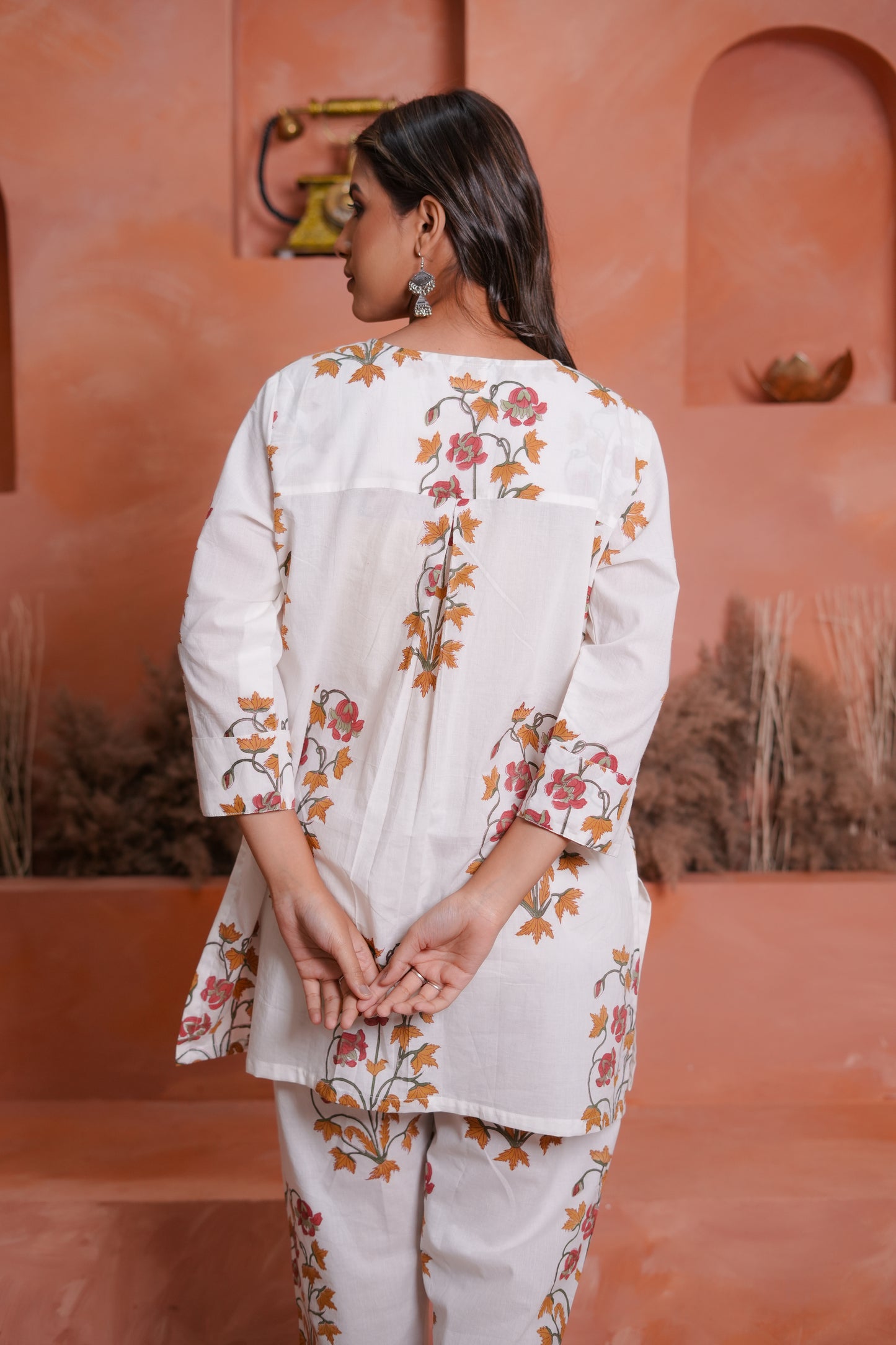 Soz Mughal Buta Hand Block-Printed Cotton Co-ord Set
