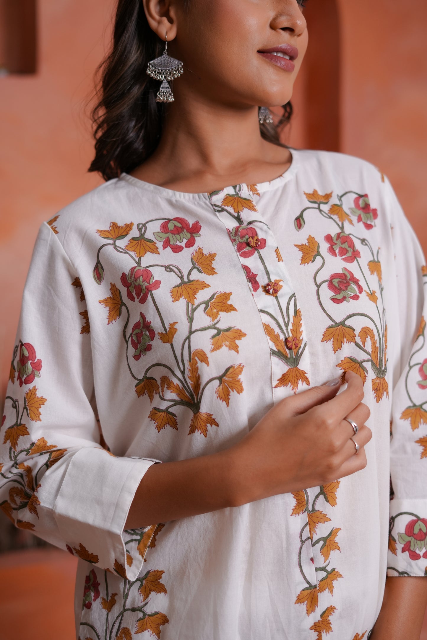 Soz Mughal Buta Hand Block-Printed Cotton Co-ord Set