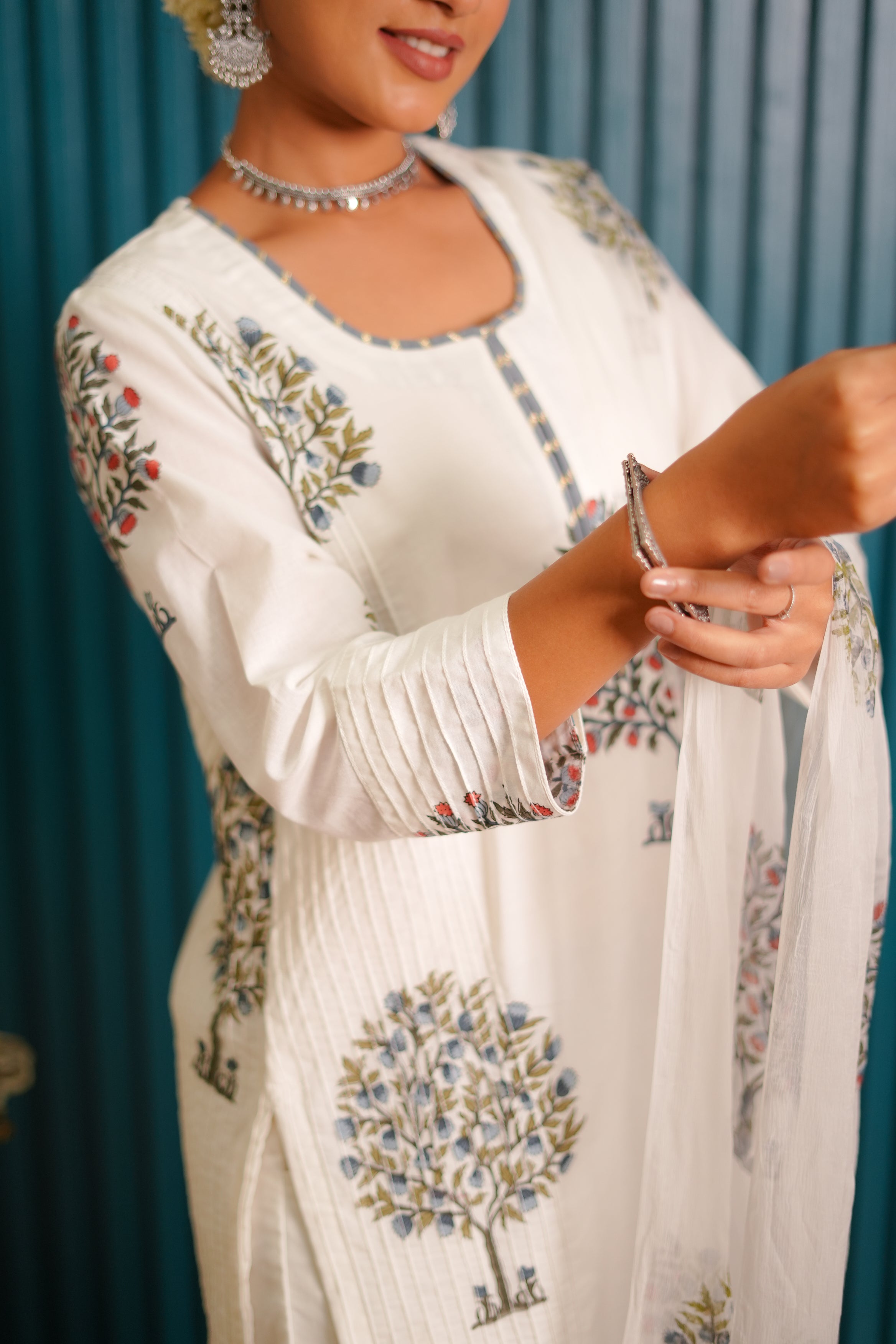 Nidra Tree Hand Block-Printed Kurta Set