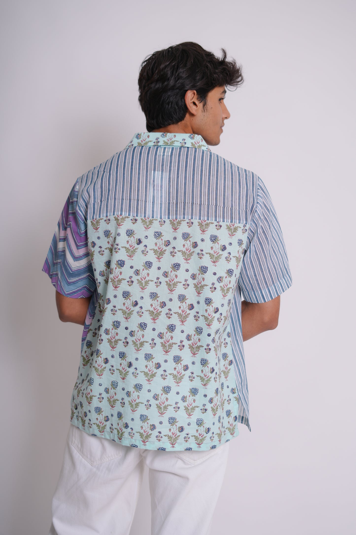 Kiaan Hand Block Printed Patch Worked Shirt