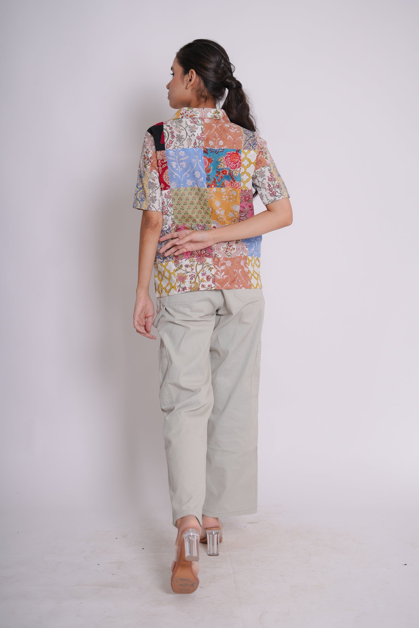 Nova Hand Block Printed Patch Work Top