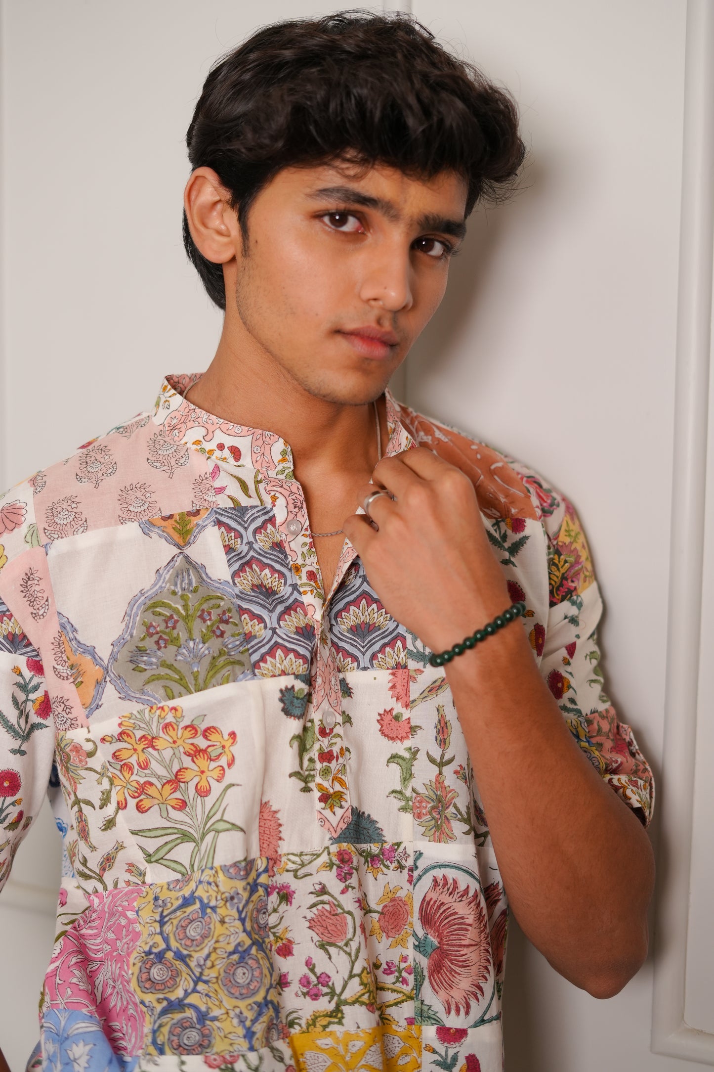 Khayal Hand Block Printed Patch Work Short Kurta