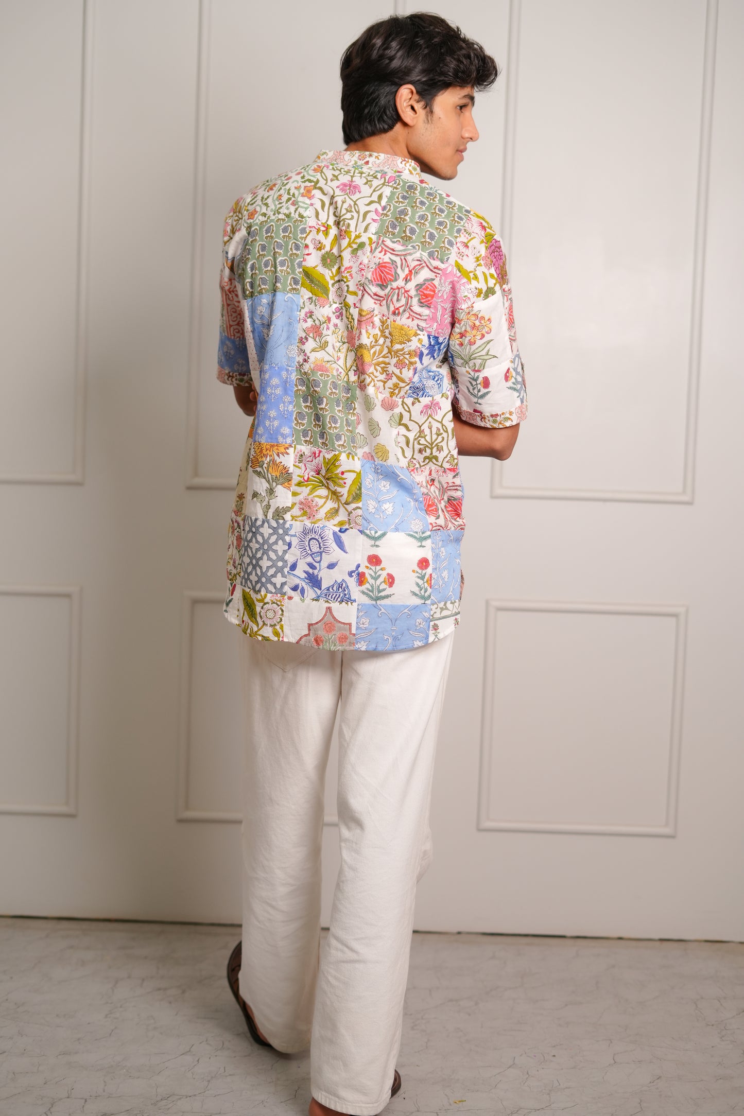 Khayal Hand Block Printed Patch Work Short Kurta