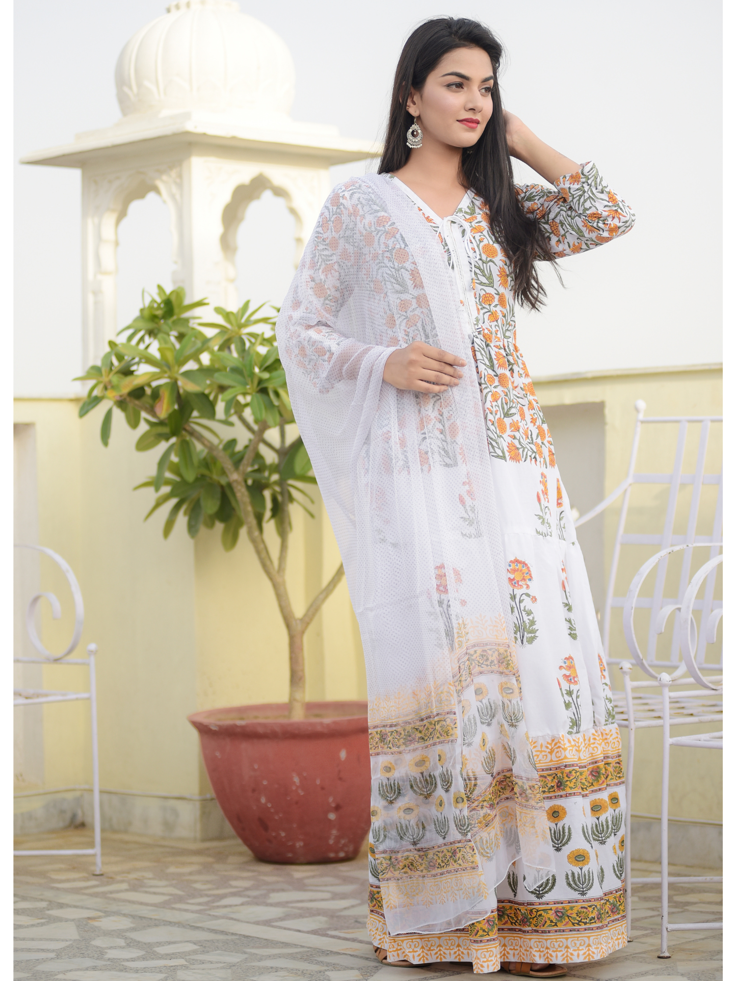 Sunflower Mughal Buta Dress