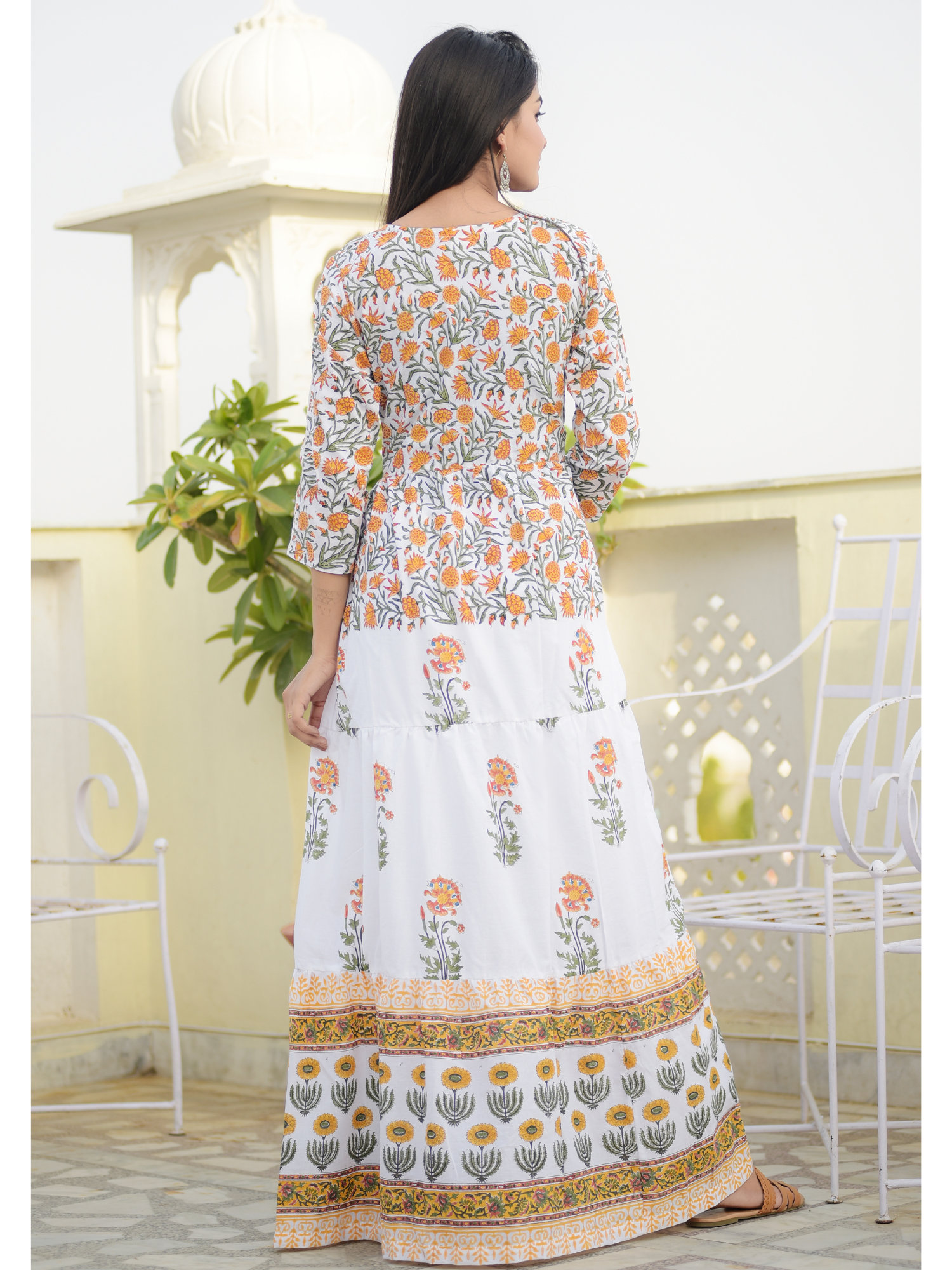 Sunflower Mughal Buta Dress