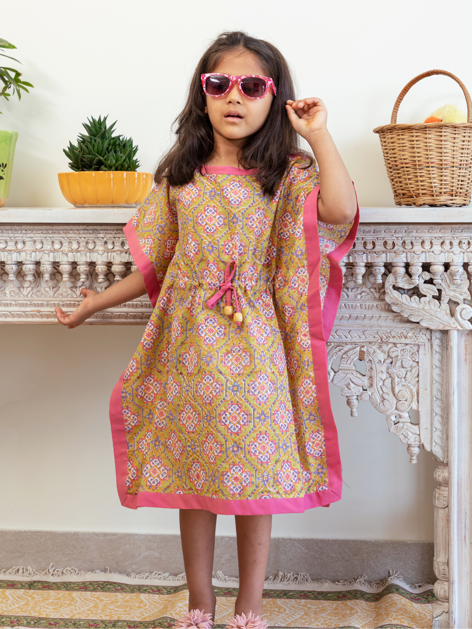 Multi Colour Motifs Kaftan