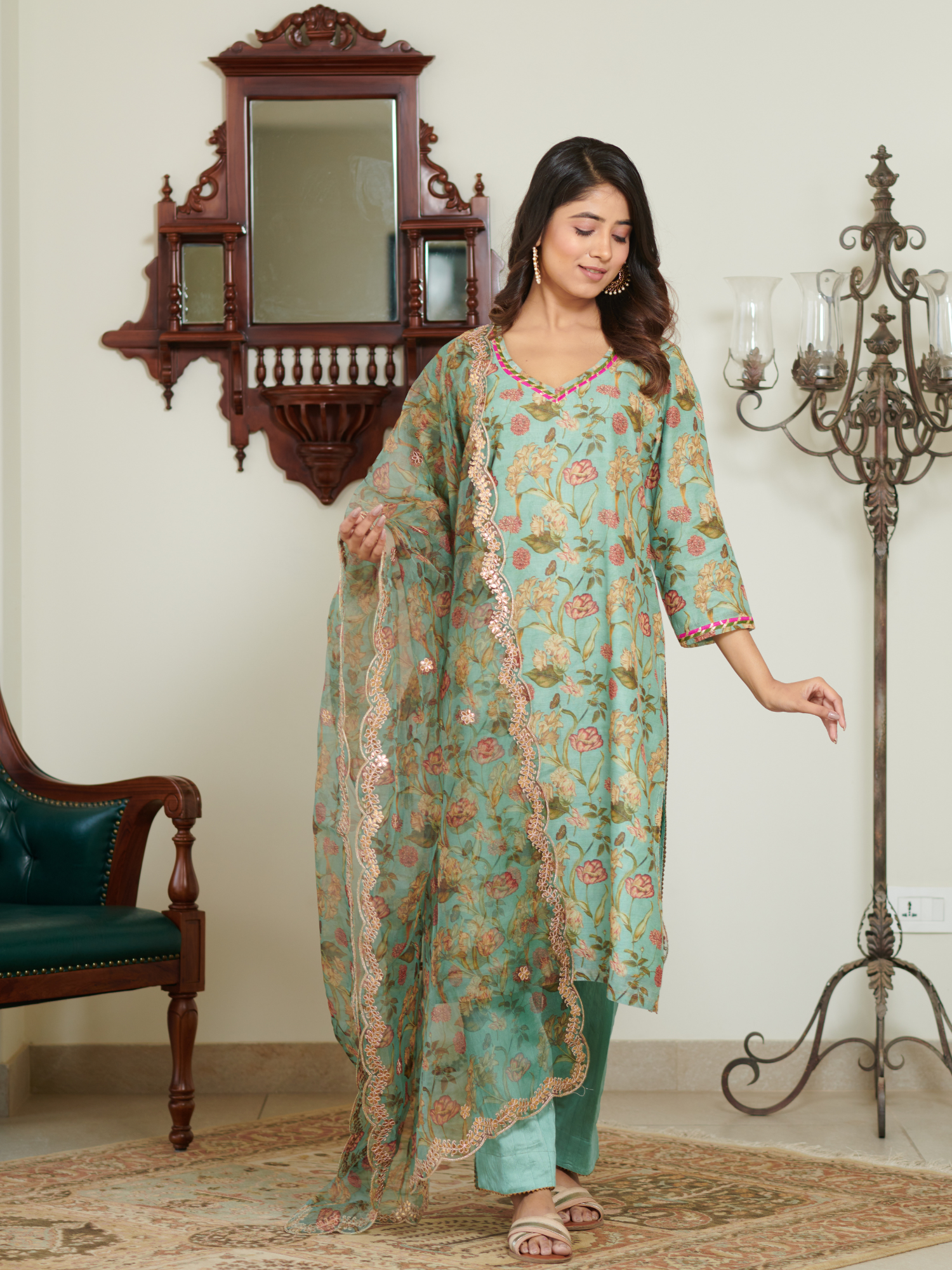 Meera Multi Floral Digital Print Kurta Set