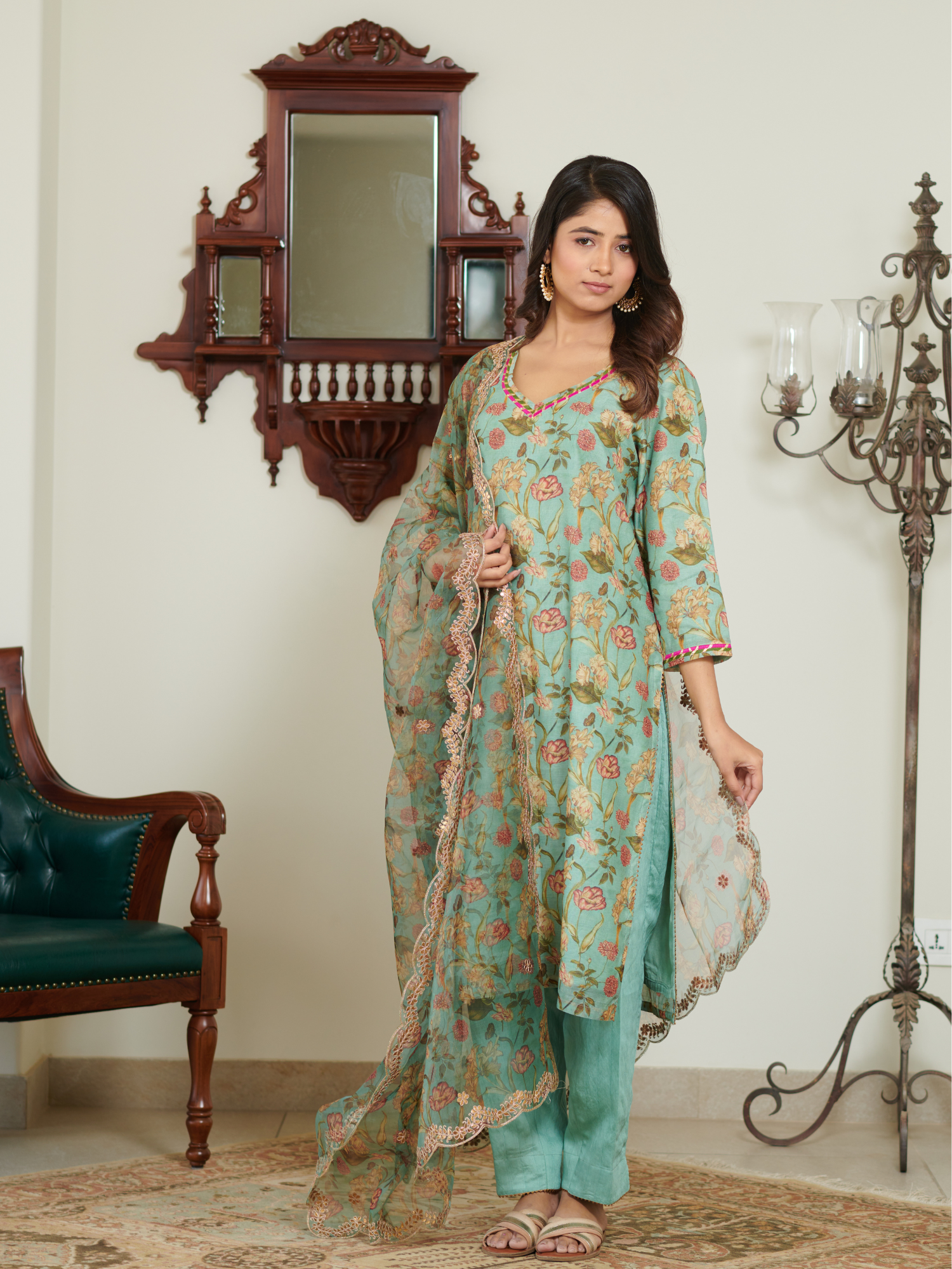 Meera Multi Floral Digital Print Kurta Set