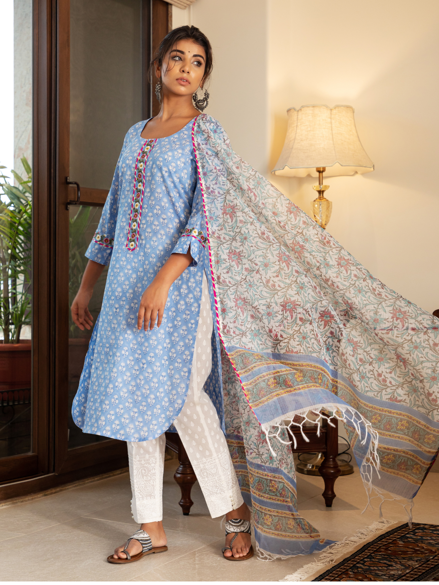 Aarushi Sky Blue Kurta & Dupatta