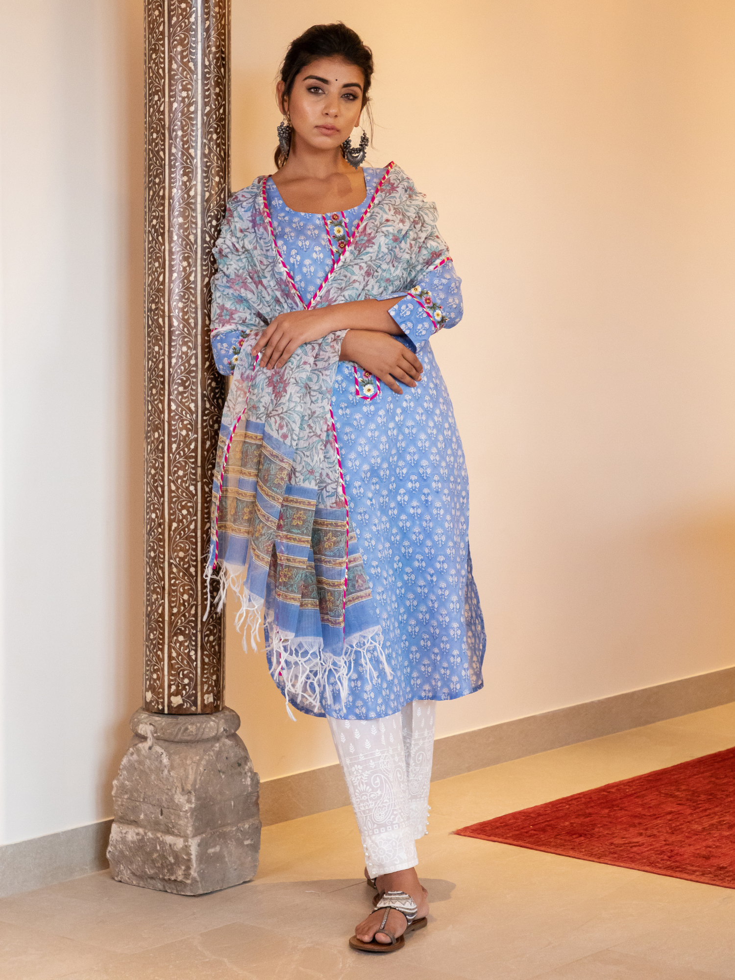 Aarushi Sky Blue Kurta & Dupatta