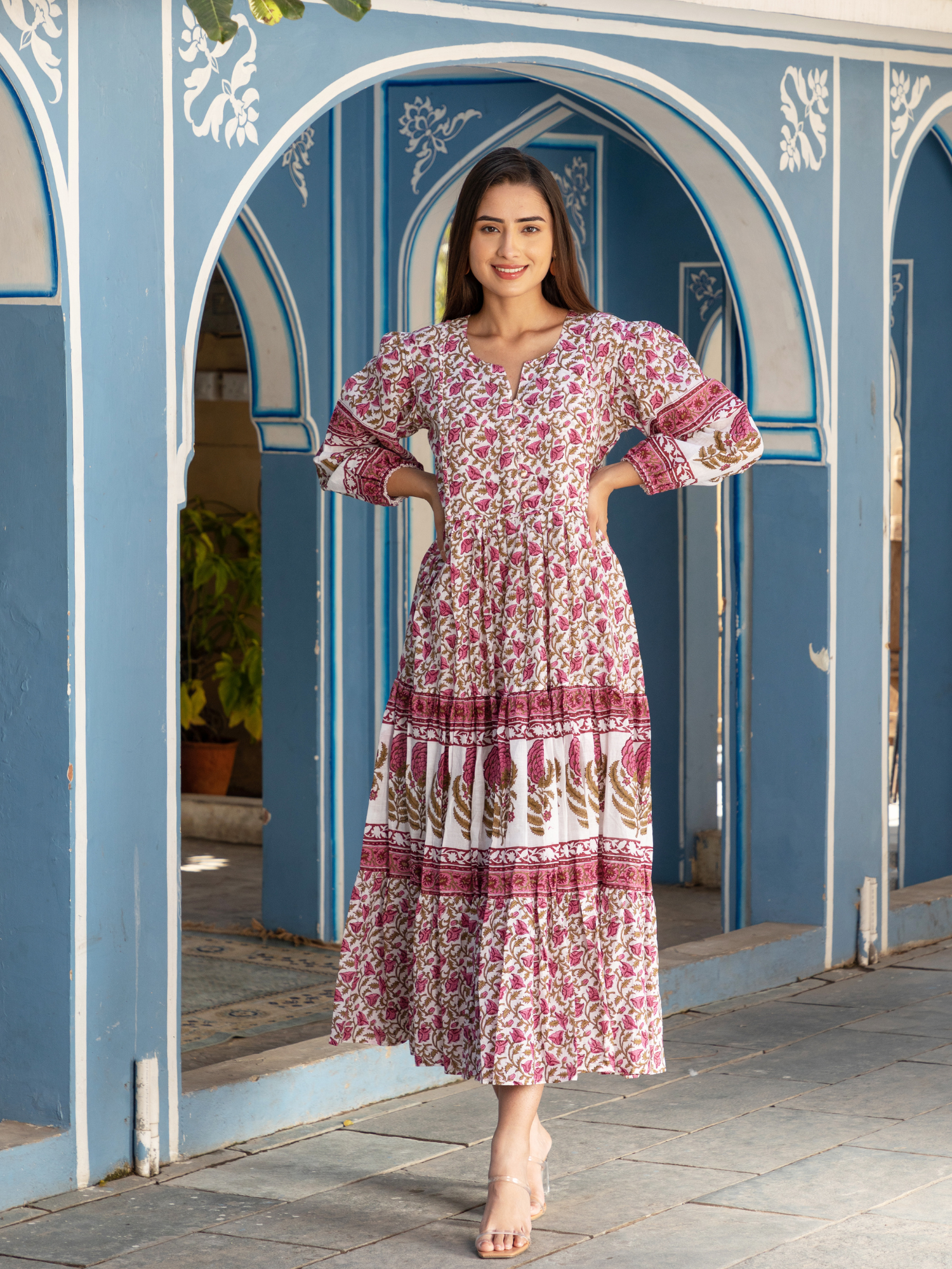 Rani Floral Jaal Tiered Dress