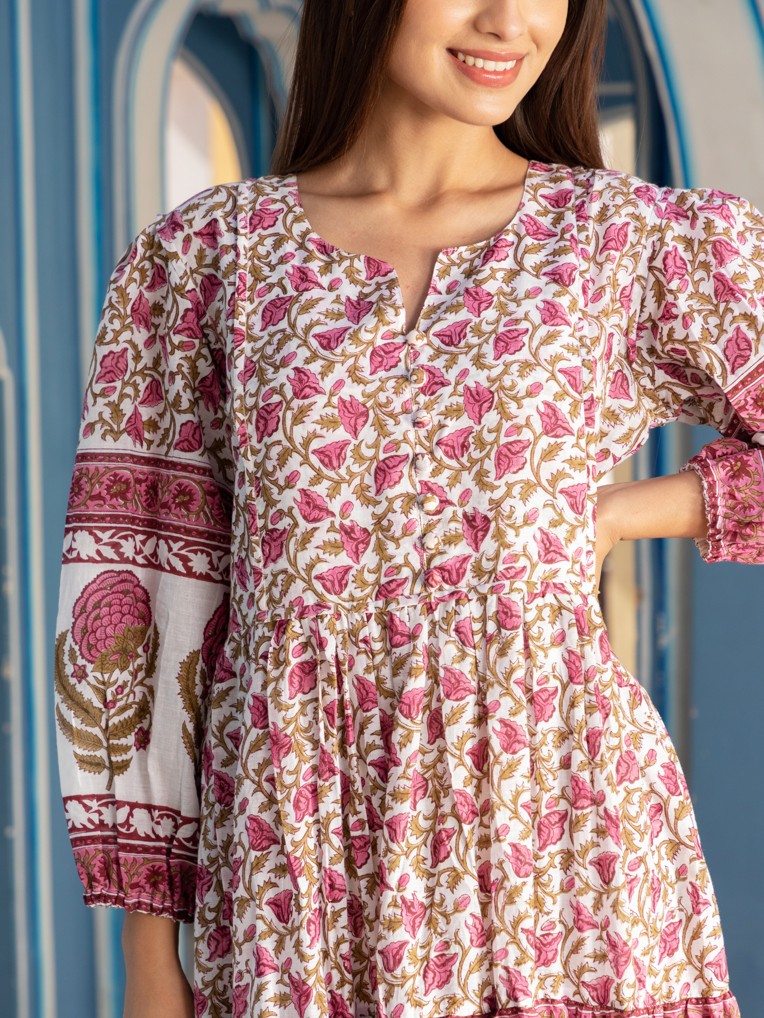 Rani Floral Jaal Tiered Dress