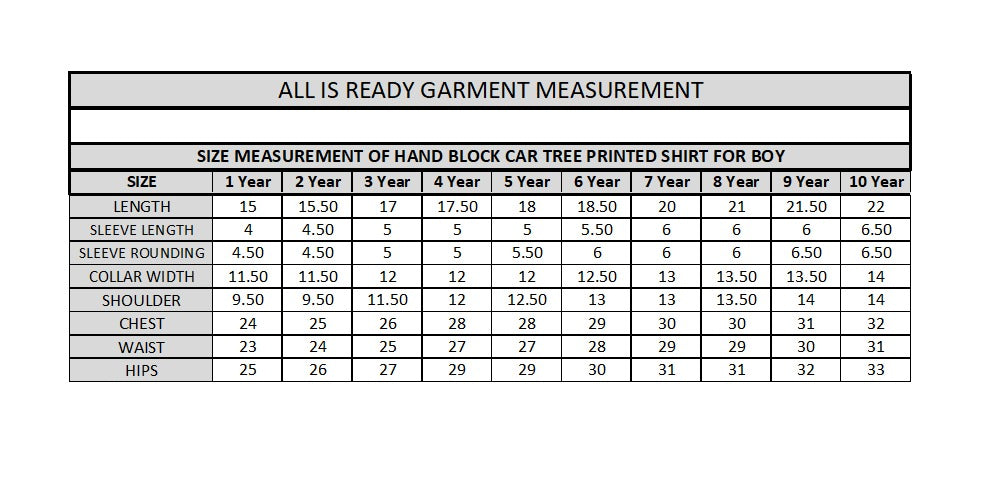 Hand Block Car Tree Printed Shirt for Boy